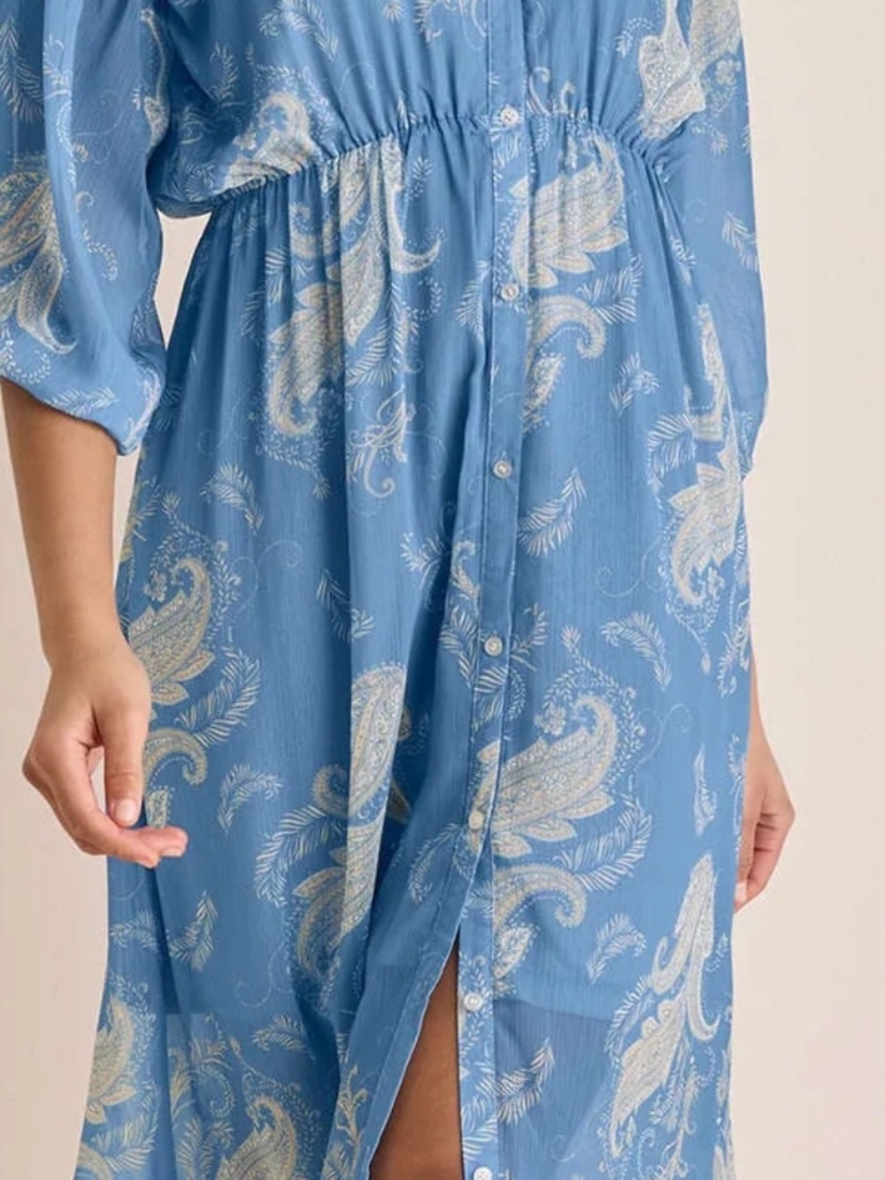 VENUS Button Down Maxi Dress - Blue NEW - Picture 9 of 15